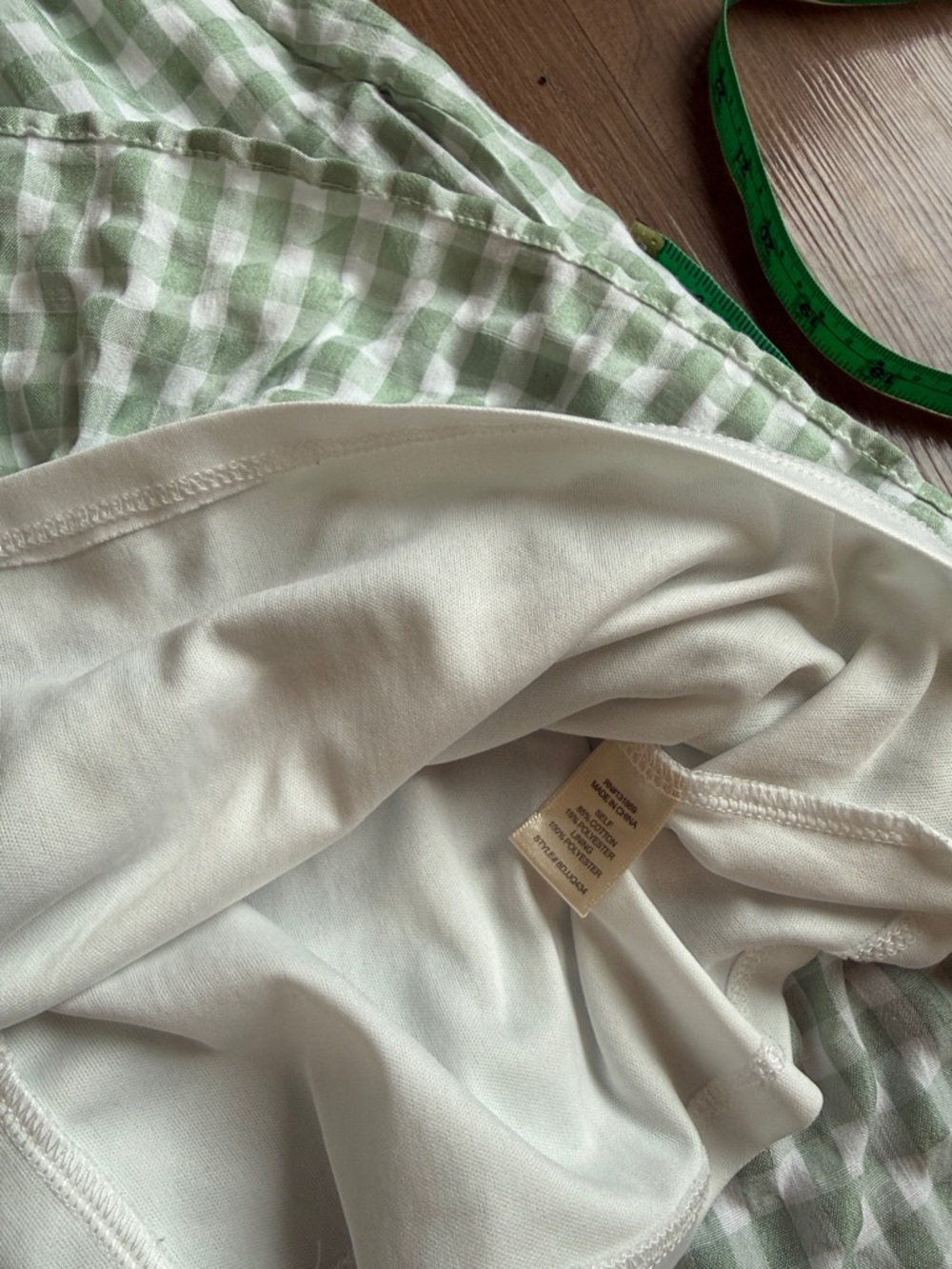 Green Gingham Flounce Hem Dress - Picture 4 of 5